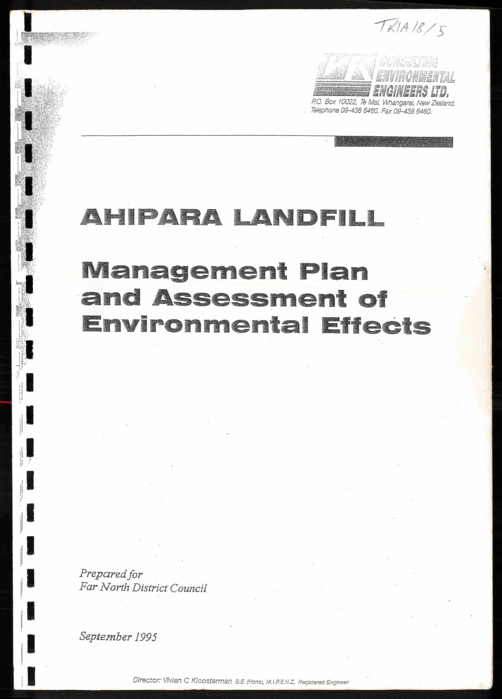 Ahipara Landfill, September 1995