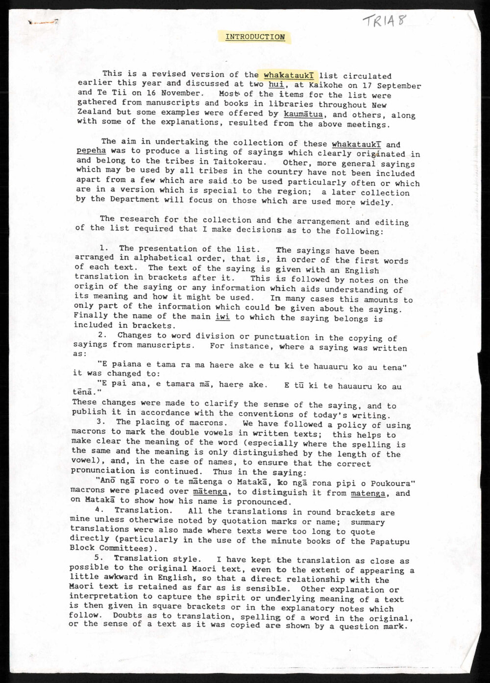 He Pepeha, He Whakataukī nō Tai Tokerau, December 16 1985