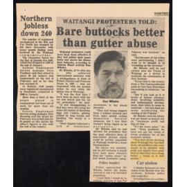 'Waitangi Protesters' Newspaper article