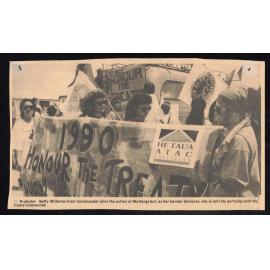 Image of protestors at Waitangi